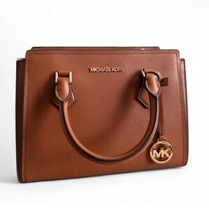 NWT ~ Michael Kors Hope Medium Messenger Satchels in Luggage Leather